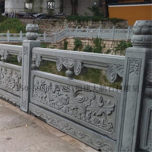 惠安本地石雕厂家直销花岗岩芝麻白603石栏杆河道石雕栏板护栏围栏