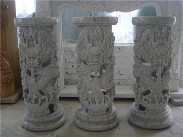 *炫中国风仿古雕刻石雕龙石龙柱子 细腻雕刻盘龙柱外观精美好.